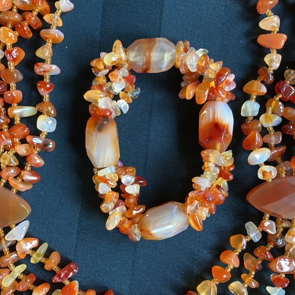 Baltic Amber Multi-Colored Necklace (or) Carnelian Agate - Picture 13 of 15